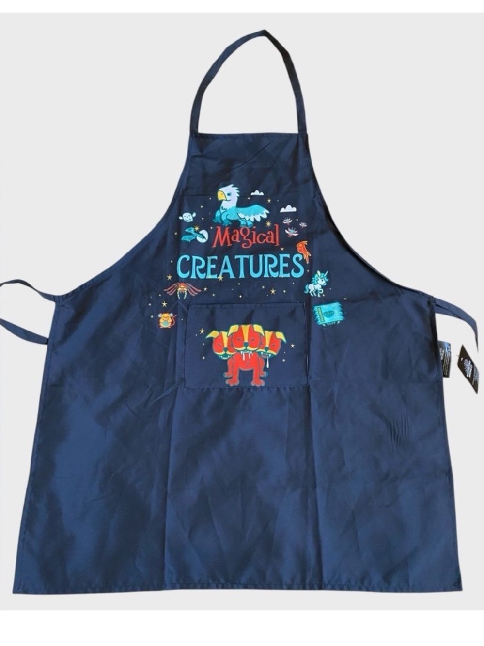 NWT Wizarding World Magical Creatures Apron One Size Blue Magical Beasts Pocket